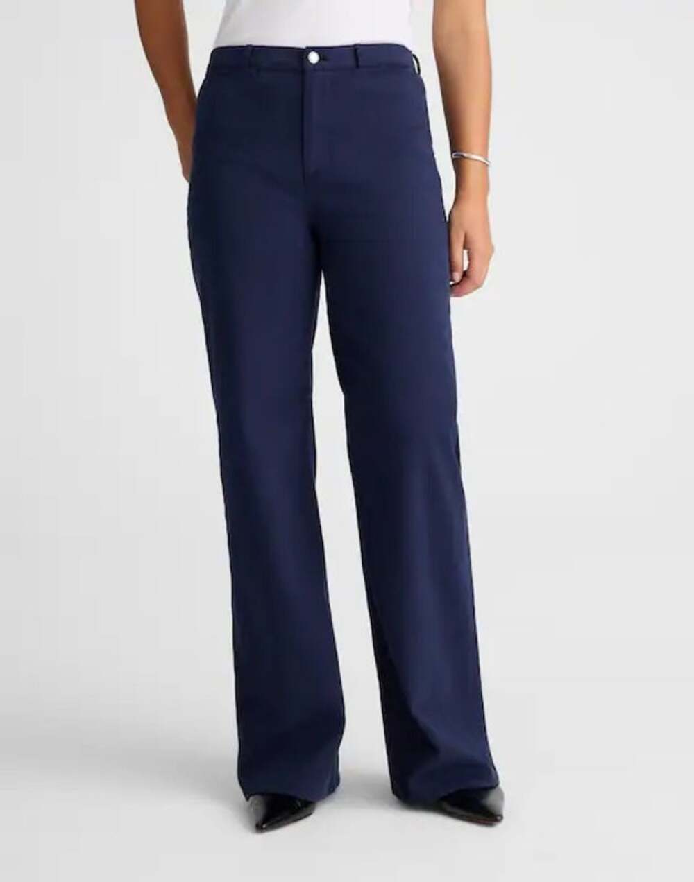 NWT Madewell The Wide-Leg High-Rise Pant In Stretch Twill Midnight Navy Size 27